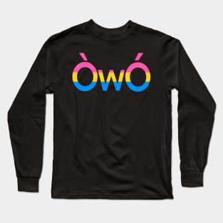 ÒwÓ Pansexual angry owo pride emoticon Long Sleeve T-Shirt